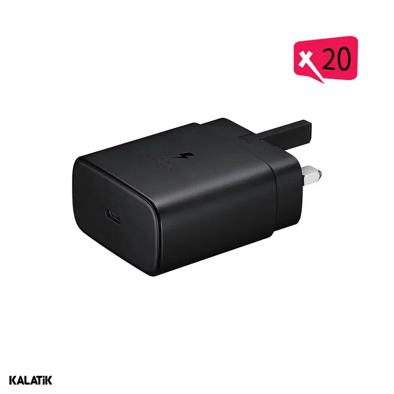 شارژر دیواری 45W سامسونگ مدل EP-TA845 Hi Plus فست PD تک پورت سه پین-بسته 20 عددی-شارسل