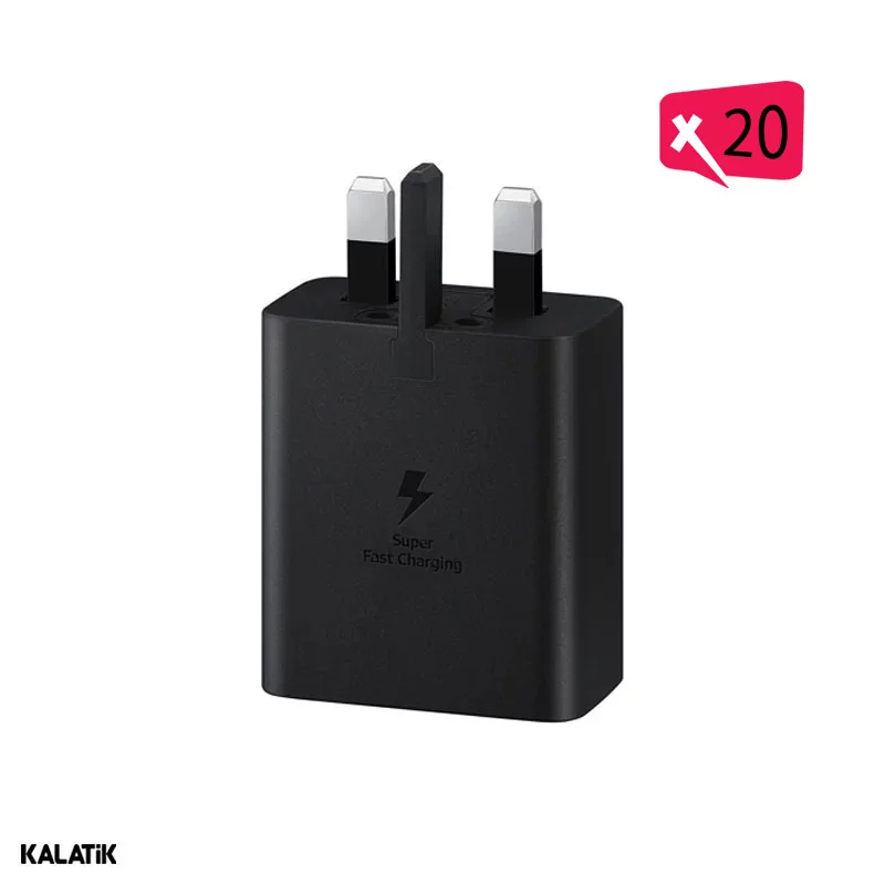 شارژر دیواری 45W سامسونگ مدل EP-T4510 سوپرفست PD تک پورت سه پین-بسته 20 عددی-شارسل
