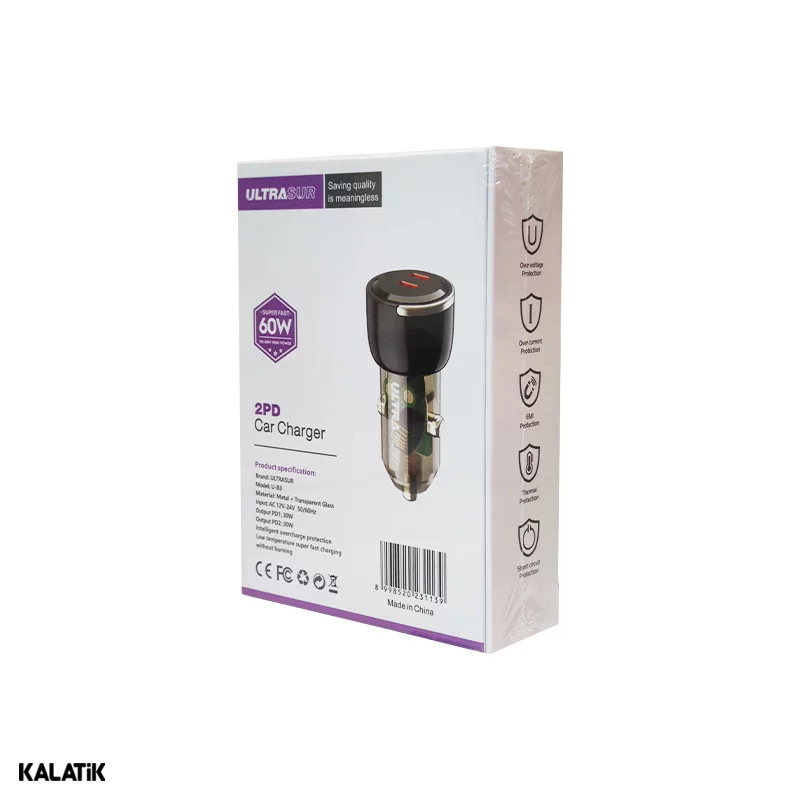 شارژر فندکی التراسور مدل U-B3