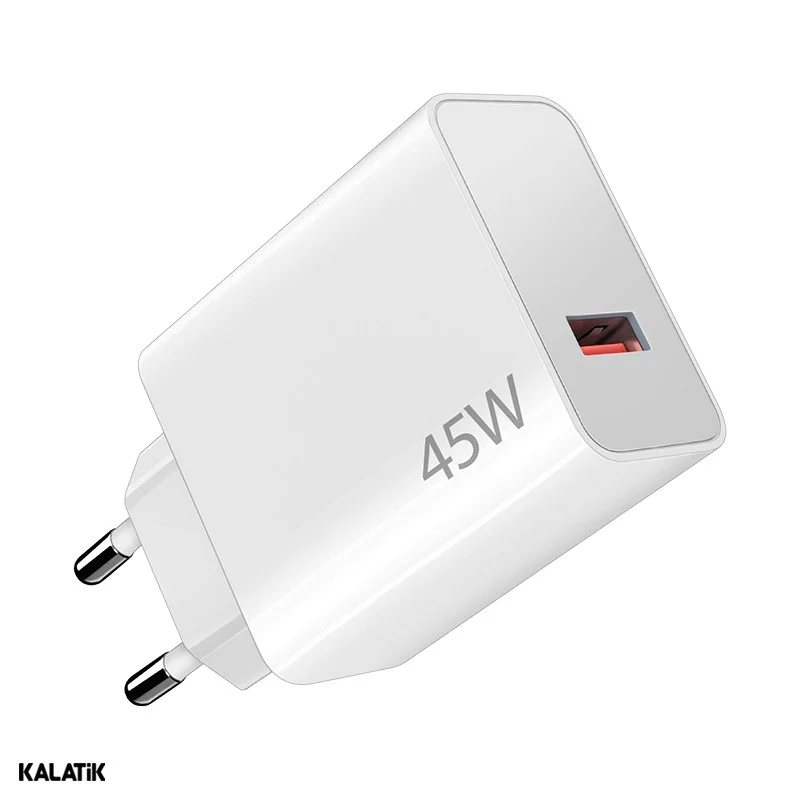 شارژر دیواری 45W شیائومی سر کارتنی مدل MDY-17-EF فست تک پورت دو پین-شارسل