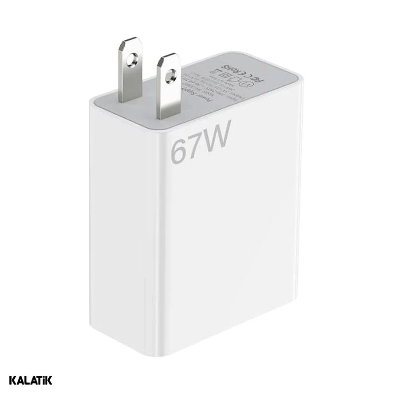 شارژر دیواری 67W شیائومی سر کارتنی مدل MDY-15-EQ فست تک پورت دو پین-شارسل