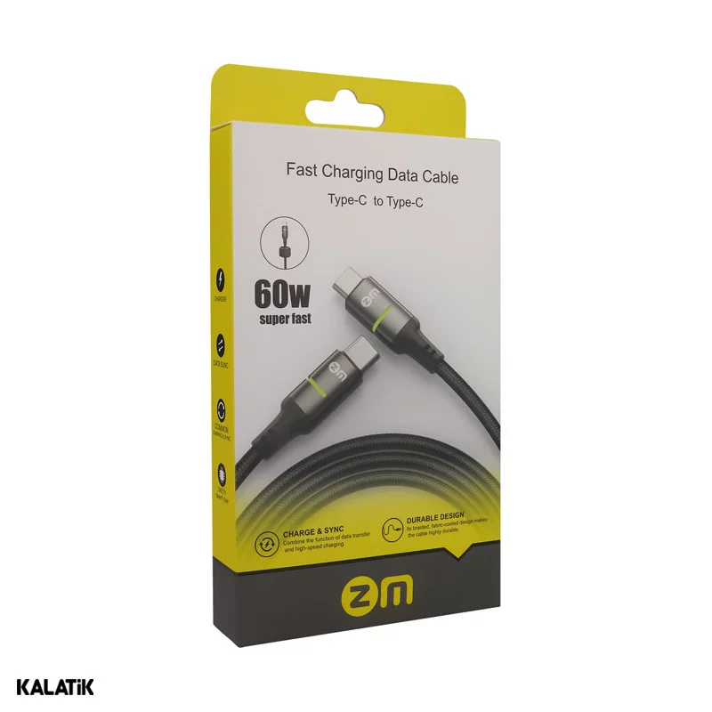 کابل تبدیل USB-C به USB-C زد ام مدل L03 به طول 1 متر-شارسل