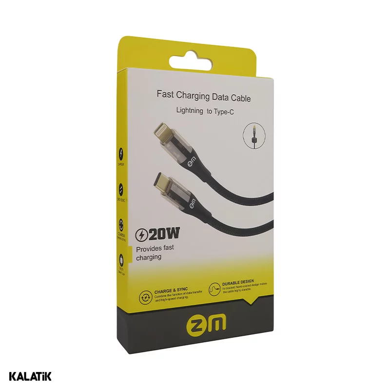 کابل تبدیل USB-C به لایتنینگ زد ام مدل L01 به طول 1 متر