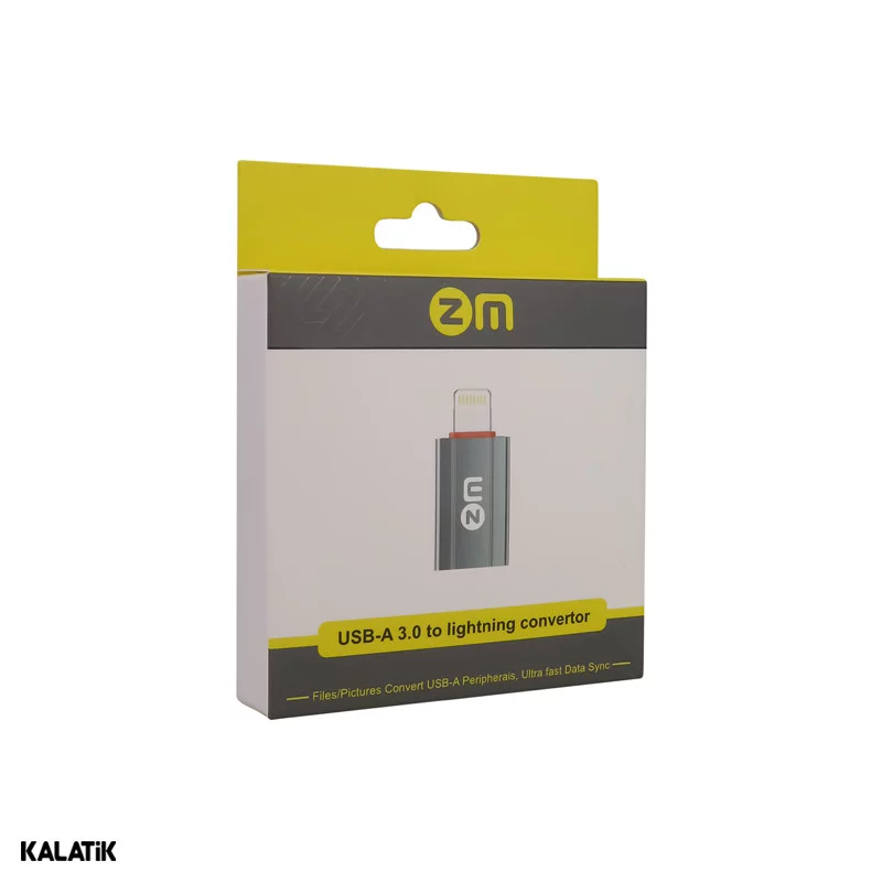 مبدل OTG زد ام مادگی USB-A به لایتنینگ-شارسل