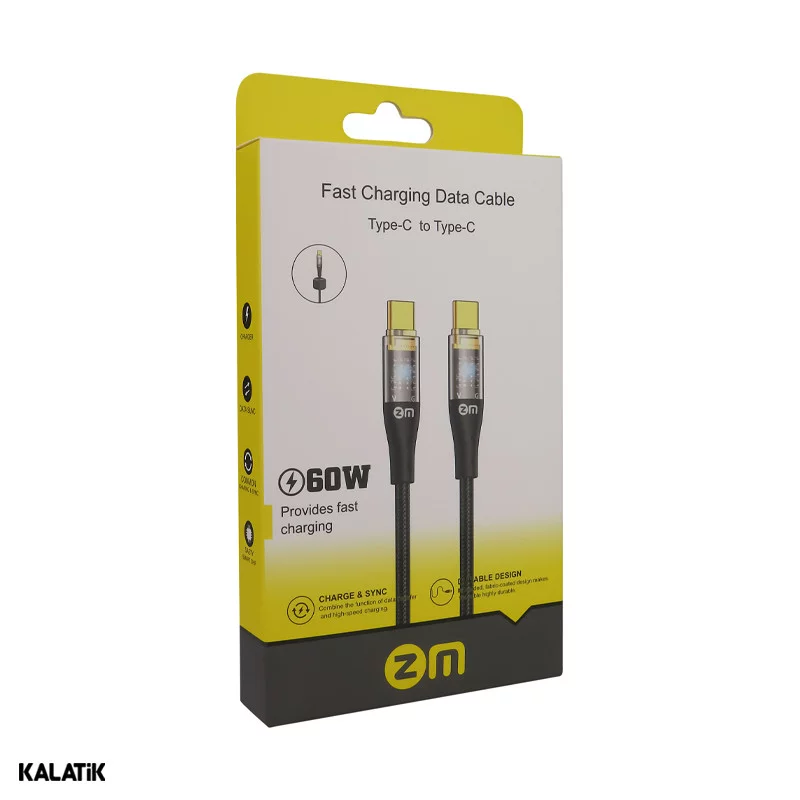 کابل تبدیل USB-C به USB-C زد ام مدل L04 به طول 1 متر-شارسل