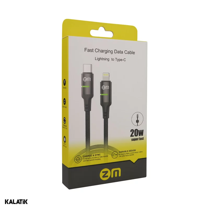 کابل تبدیل USB-A به لایتنینگ زد ام مدل L02 به طول 1 متر-شارسل