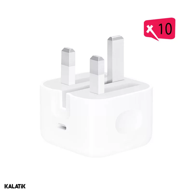 شارژر دیواری 20W اپل USB-C های کپی NewPack مدل A2344 B/A-بسته 10 عددی-شارسل
