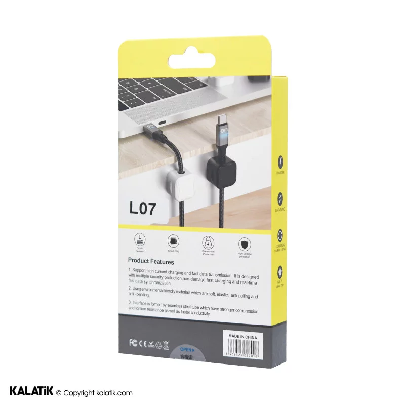 کابل تبدیل USB-C به USB-C زد ام  مدل L07 به طول 1 متر-شارسل