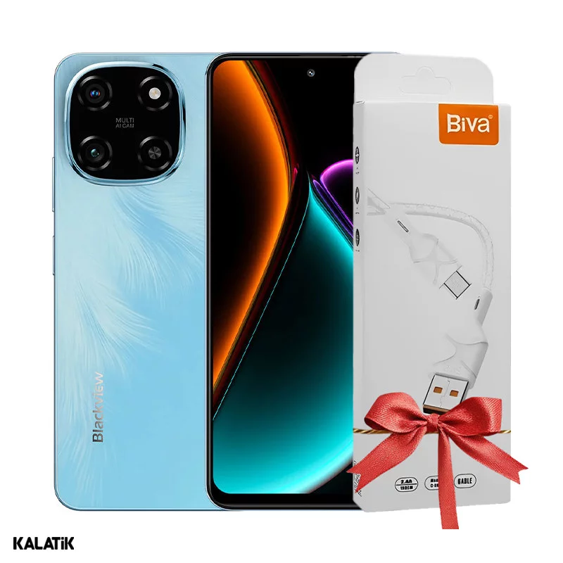 گوشی موبایل بلک ویو مدل Color 6 دو سیم کارت ظرفیت 128/8 گیگابایت+هدیه کابل شارژ USB-C بیوا C-06