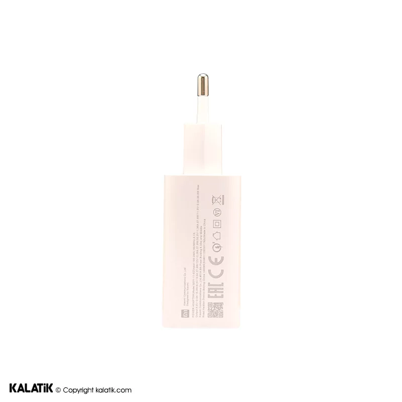 شارژر دیواری 33W شیائومی مدل MDY-11-EZ فست تک پورت دو پین به همراه کابل USB-A به USB-C-شارسل