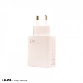 شارژر دیواری 33W شیائومی مدل MDY-11-EZ فست تک پورت دو پین به همراه کابل USB-A به USB-C-شارسل