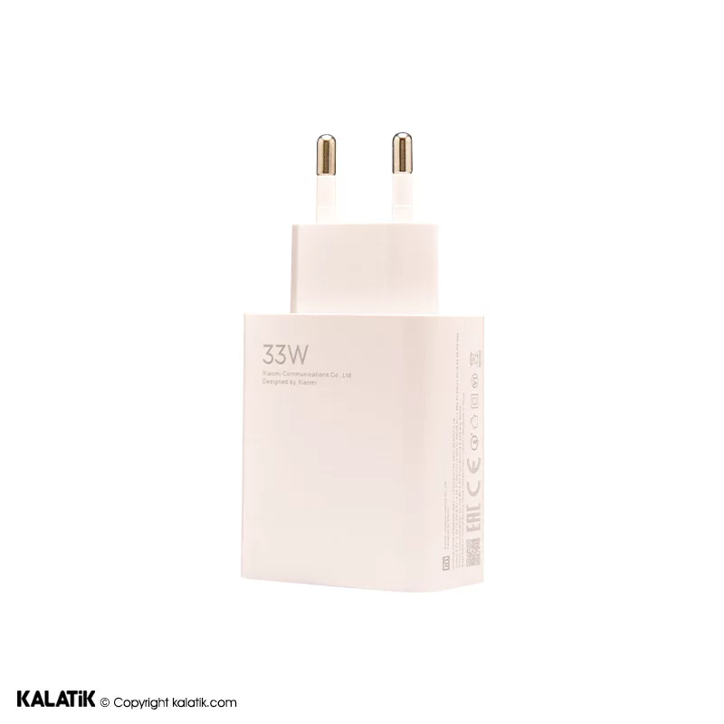 شارژر دیواری 33W شیائومی مدل MDY-11-EZ فست تک پورت دو پین به همراه کابل USB-A به USB-C-شارسل