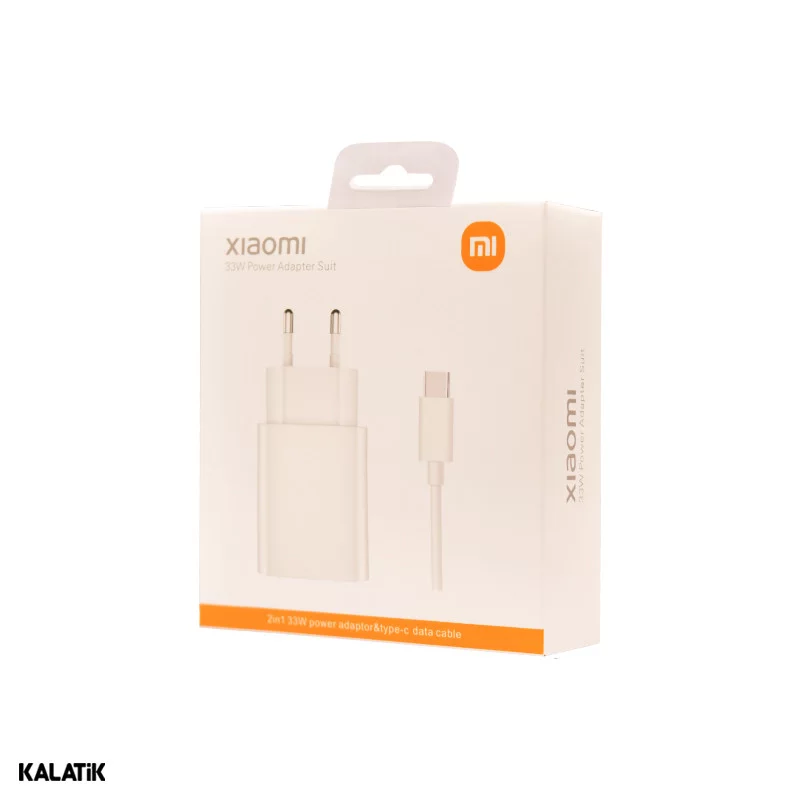شارژر دیواری 33W شیائومی مدل MDY-11-EZ فست تک پورت دو پین به همراه کابل USB-A به USB-C-شارسل