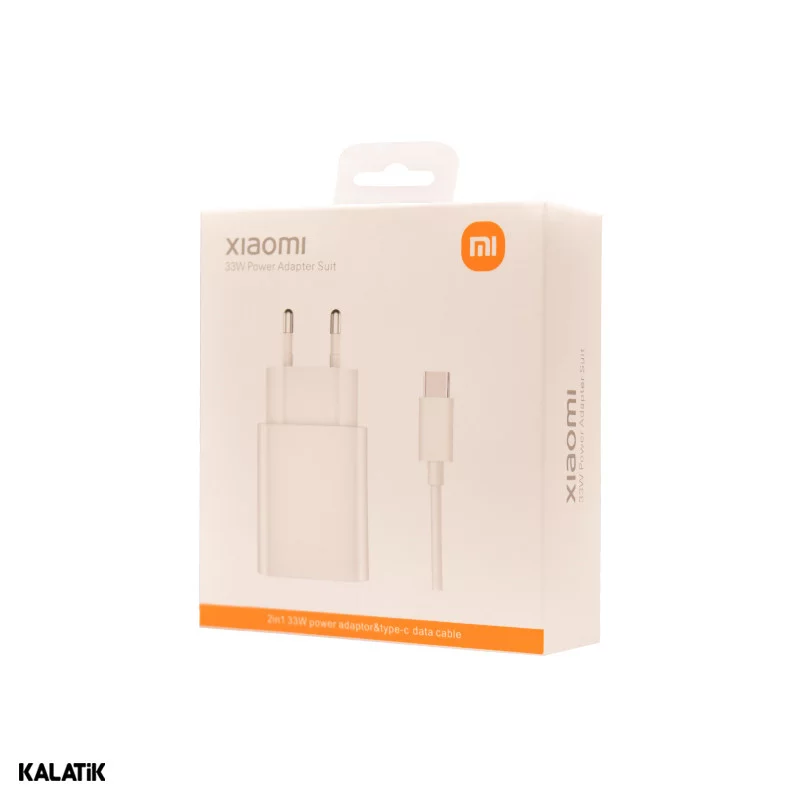 شارژر دیواری 33W شیائومی مدل MDY-11-EZ فست تک پورت دو پین به همراه کابل USB-A به USB-C-شارسل