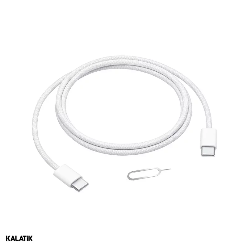 کابل تبدیل USB-C به USB-C اپل سرکارتنی آیفون 16 مدل MQKJ3ZM/A A2795 فست PD به طول 1 متر-شارسل