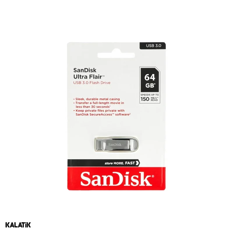 فلش مموری سن دیسک مدل Ultra Flair ظرفیت 64 گیگابایت