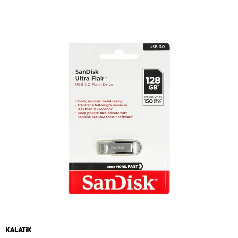 فلش مموری سن دیسک مدل Ultra Flair ظرفیت 128 گیگابایت