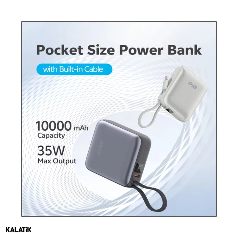 پاور بانک 35 وات کیو سی وای مدل PB10C ظرفیت 10000 میلی آمپر ساعت