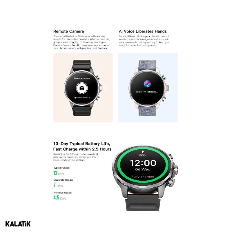 ساعت هوشمند کیسلکت مدل Calling Watch Kr3