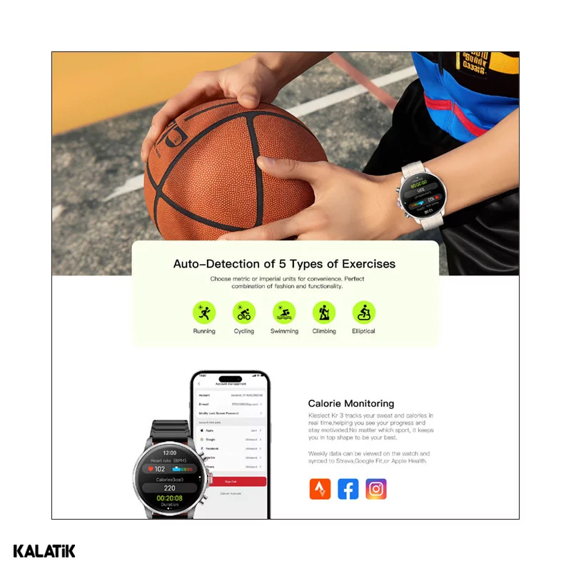 ساعت هوشمند کیسلکت مدل Calling Watch Kr3