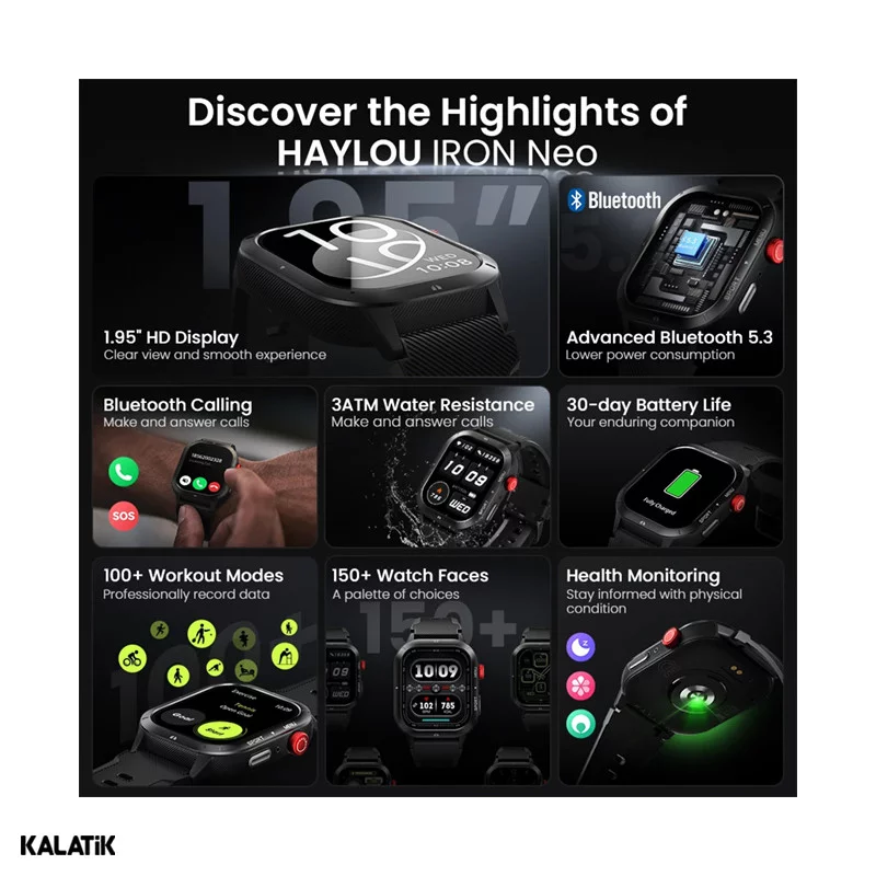 ساعت هوشمند شیائومی مدل Haylou IRON Neo